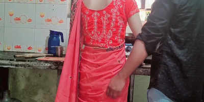 Sexy Indian teen Samy bhabhi gets nailed hard in the kitchen increased by creampied